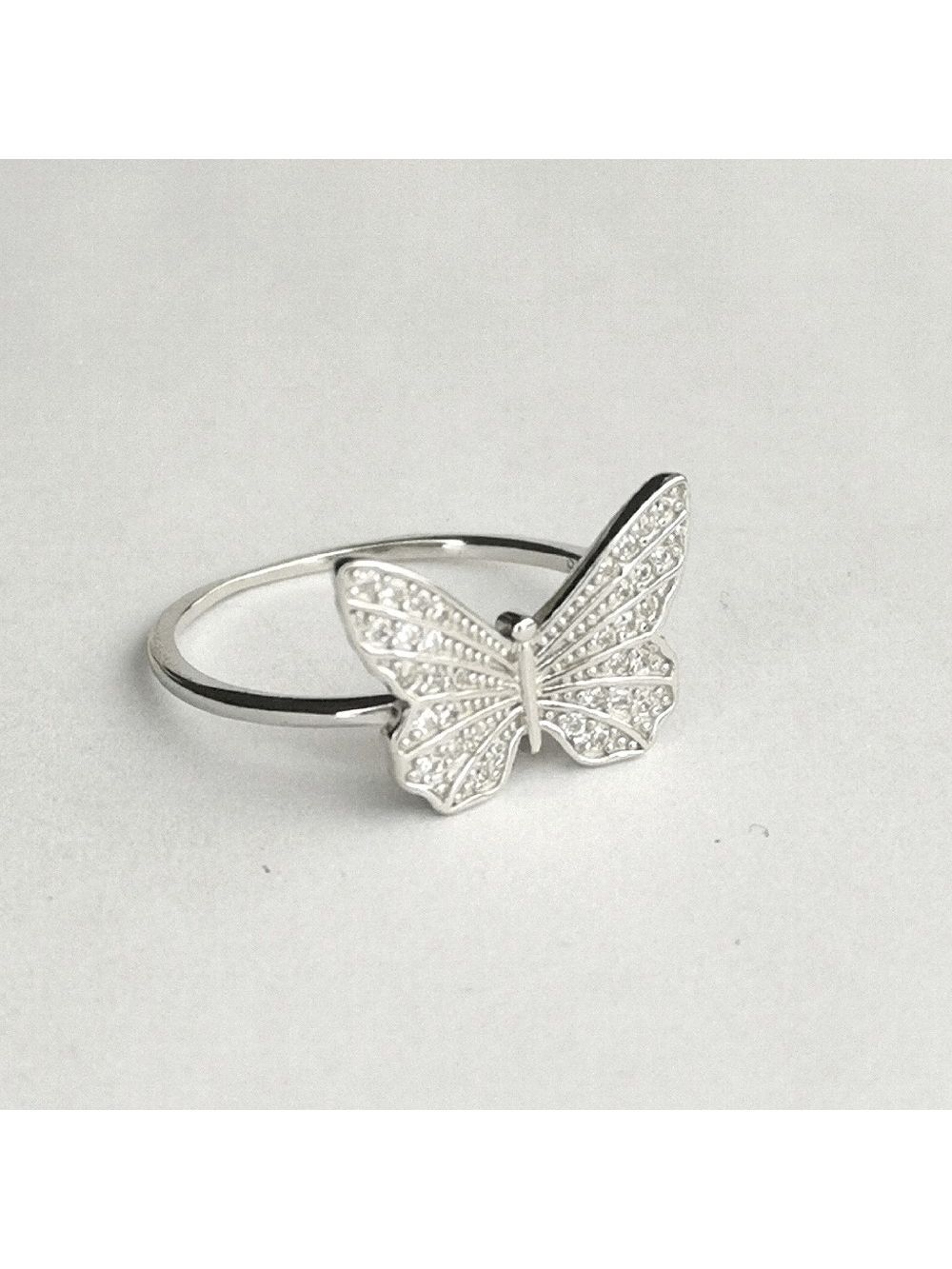CZ Butterfly Ring Sterling Silver size 9 🆕